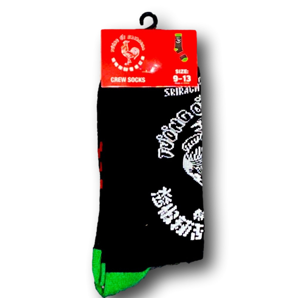 3/$20 Sriracha Hot Chili Sauce Funny Novelty Crew Socks - NWT